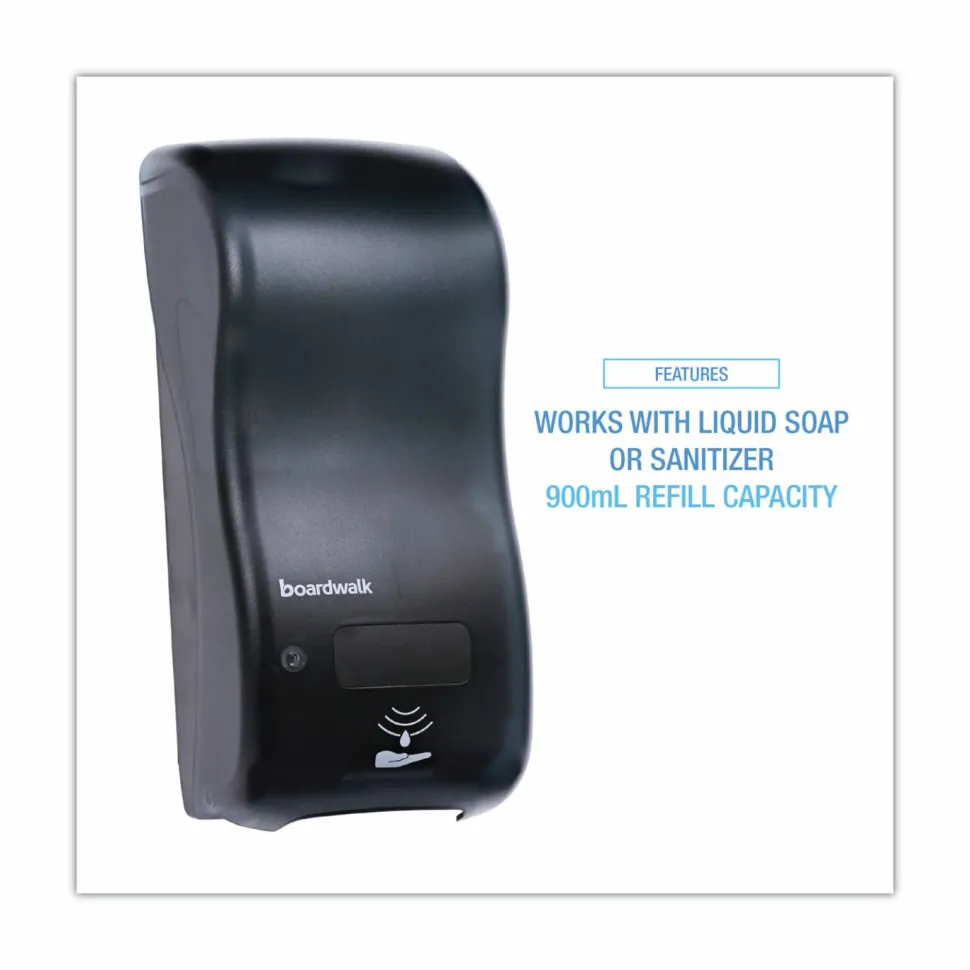 Boardwalk Bulk Fill Foam Soap Dispenser with Key Lock, 900 mL, 5.25 x 4 x 12, Black Pearl