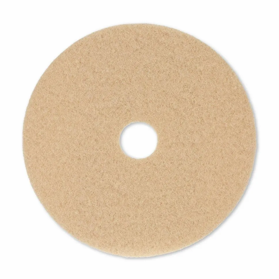 Boardwalk Burnishing Floor Pads, 20" Diameter, Tan, 5/Carton