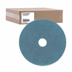 Boardwalk Burnishing Floor Pads, 20" Diameter, Aqua, 5/Carton