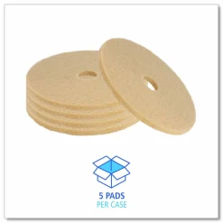 Boardwalk Burnishing Floor Pads, 19" Diameter, Tan, 5/Carton