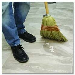 Boardwalk Corn/Fiber Brooms, Corn/Yucca Bristles, 53.5" Overall Length, Natural, 6/Carton
