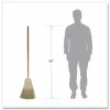 Boardwalk Corn/Fiber Brooms, Corn/Synthetic Fiber Bristles, 60" Overall Length, Gray/Natural, 6/Carton