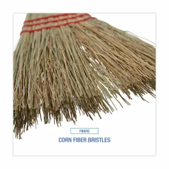 Boardwalk Corn Fiber Lobby/Toy Broom, Corn Fiber Bristles, 39" Overall Length, Red, 12/Carton