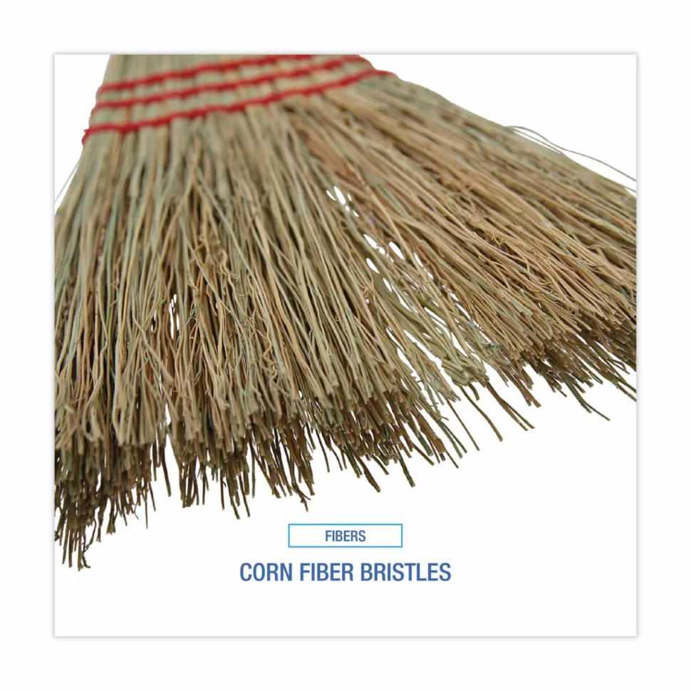 Boardwalk Corn Fiber Lobby/Toy Broom, Corn Fiber Bristles, 39" Overall Length, Red, 12/Carton