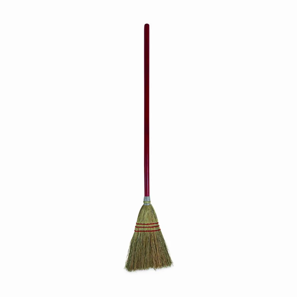 Boardwalk Corn Fiber Lobby/Toy Broom, Corn Fiber Bristles, 39" Overall Length, Red, 12/Carton