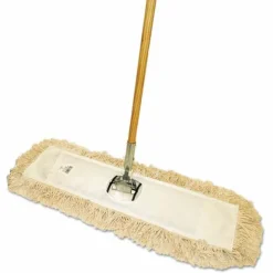 Boardwalk Cotton Dry Mopping Kit, 36 x 5 Natural Cotton Head, 60" Natural Wood Handle