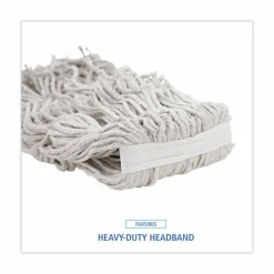 Boardwalk Cotton Mop Head, Cut-End, #32, White, 12/Carton