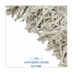 Boardwalk Cotton Mop Head, Cut-End, #32, White, 12/Carton