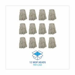Boardwalk Cotton Mop Head, Cut-End, #32, White, 12/Carton