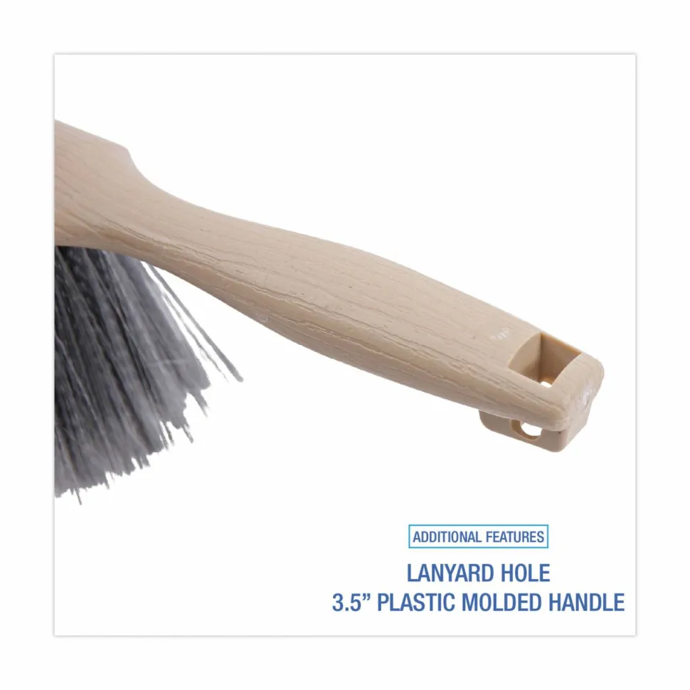 Boardwalk Counter Brush, Black Polypropylene, 4.5" Brush, 3.5" Tan Plastic Handle