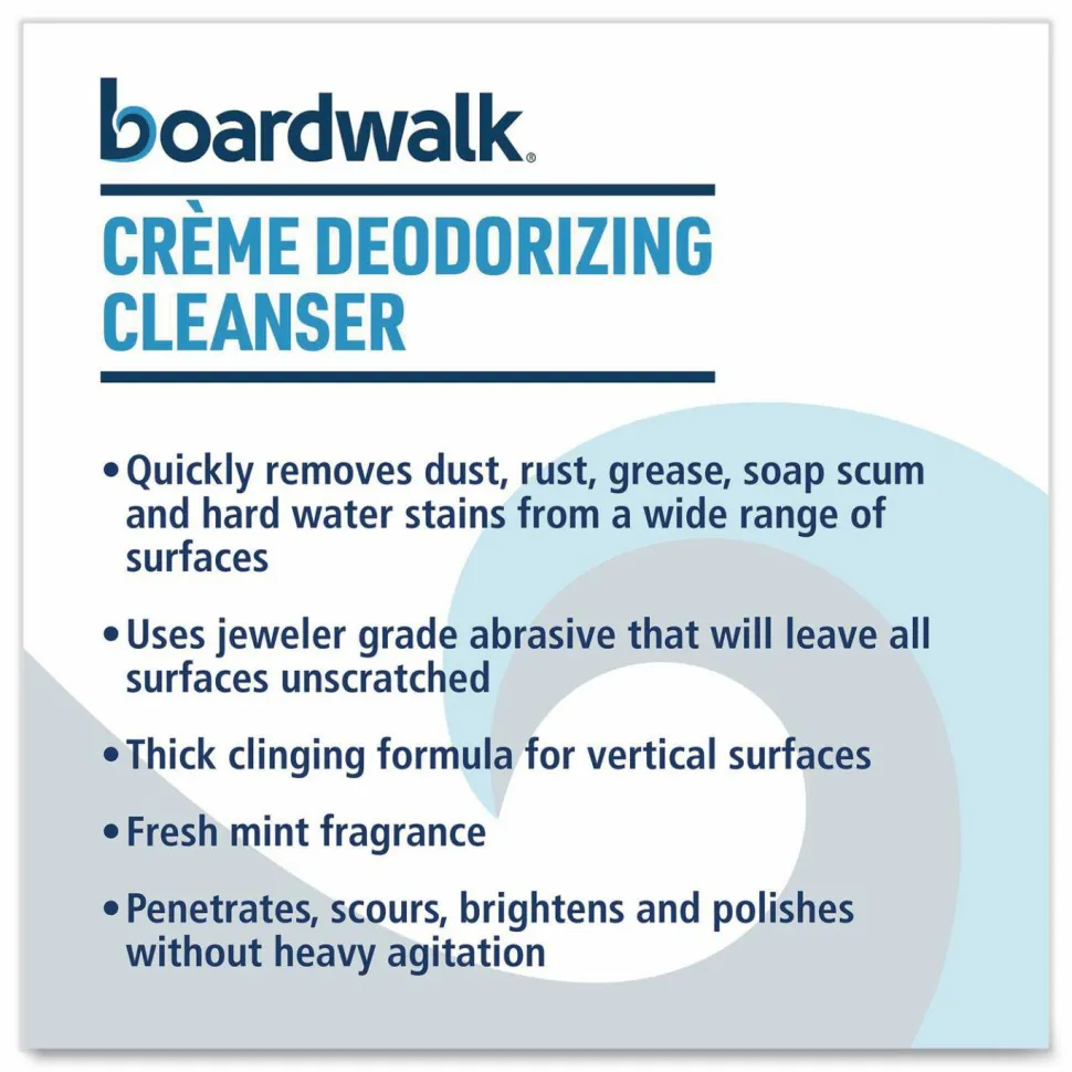 Boardwalk Creme Deodorizing Cleanser, Mint Scent, 32 oz Bottle, 12/Carton
