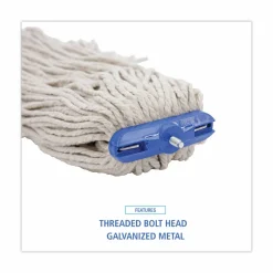 Boardwalk Cut-End Lie-Flat Wet Mop Head, Cotton, 16oz, White
