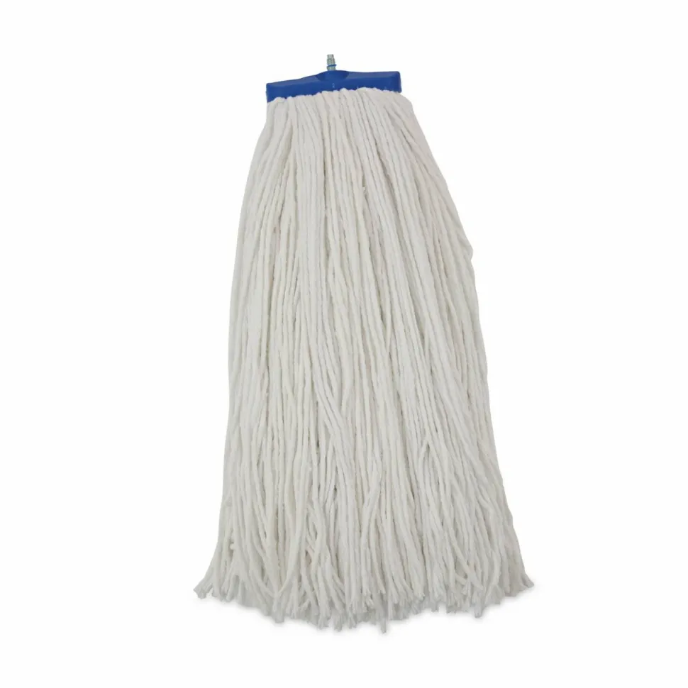 Boardwalk Cut-End Lie-Flat Wet Mop Head, Rayon, 24oz, White, 12/Carton