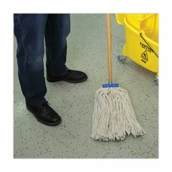 Boardwalk Cut-End Lie-Flat Wet Mop Head, Cotton, 24oz, White
