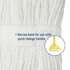 Boardwalk Cut-End Wet Mop Head, Cotton, #24, White