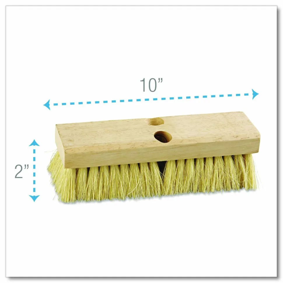Boardwalk Deck Brush Head, 2" White Tampico Fiber Bristles, 10" Brush