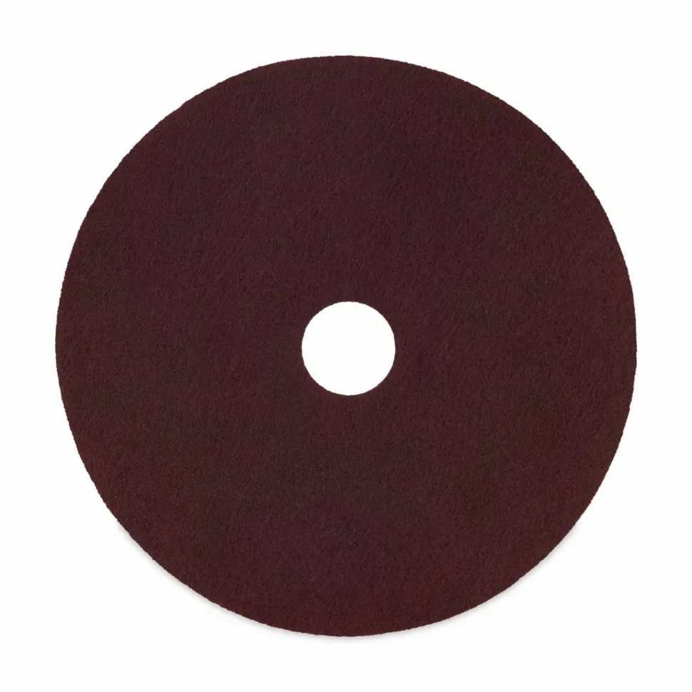 Boardwalk Deep Scrub Pads, 16" Diameter, Maroon, 10/Carton
