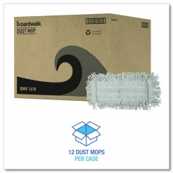 Boardwalk Disposable Dust Mop Head, Cotton, 18w x 5d