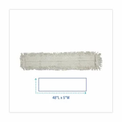 Boardwalk Disposable Dust Mop Head, Cotton/Synthetic Fibers, 48 x 5, White