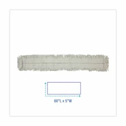 Boardwalk Disposable Dust Mop Head, Cotton, Cut-End, 60 x 5