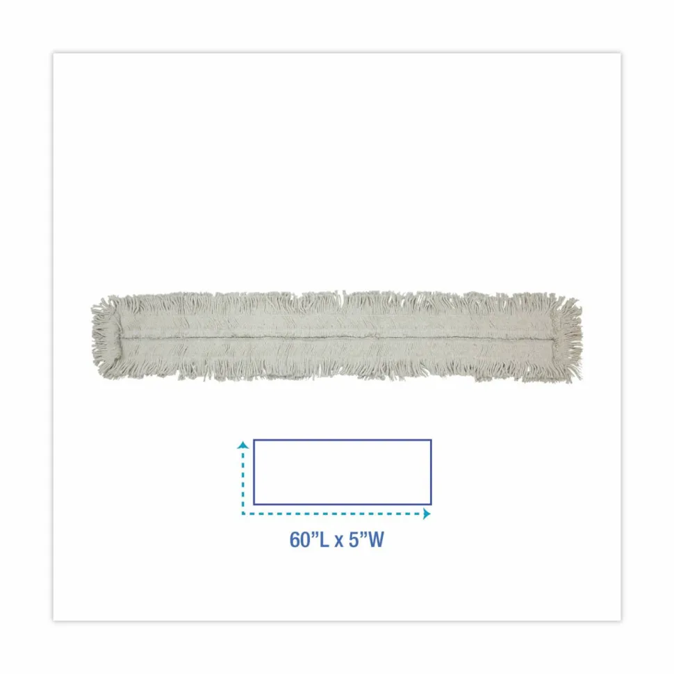Boardwalk Disposable Dust Mop Head, Cotton, Cut-End, 60 x 5