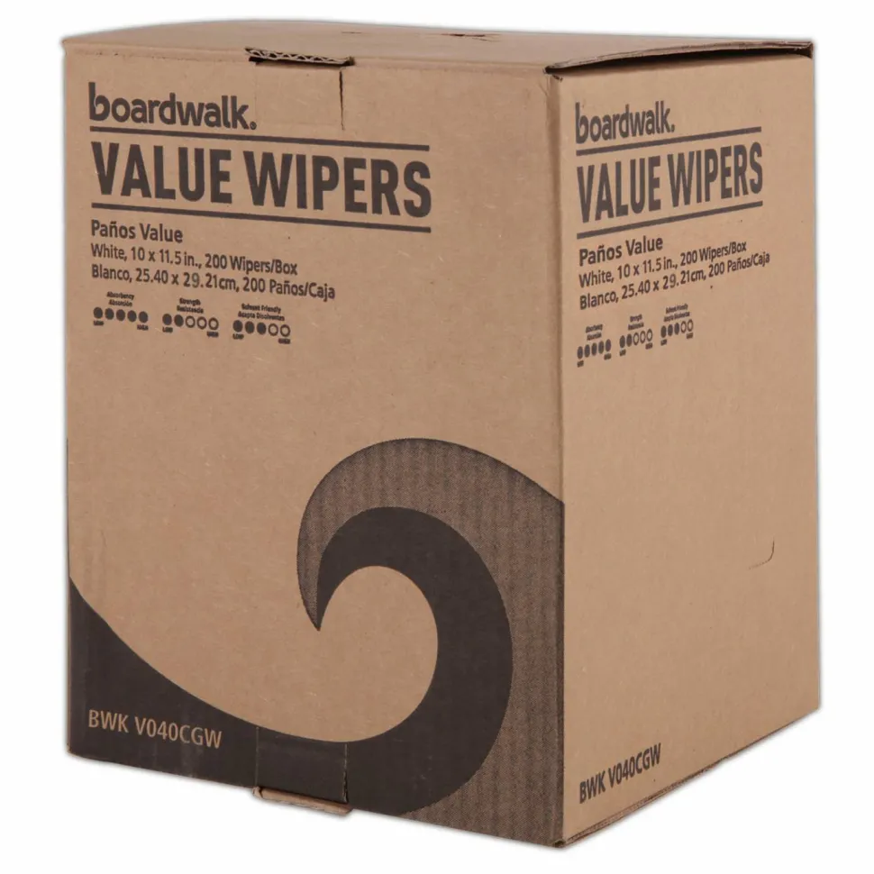 Boardwalk DRC Wipers, Centerpull, 10 x 11.5, White, 200/Carton