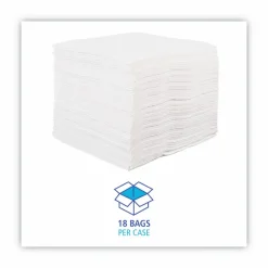 Boardwalk DRC Wipers, 12 x 13, White, 56 Bag, 18 Bags/Carton