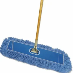 Boardwalk Dry Mopping Kit, 36 x 5 Blue Blended Synthetic Head, 60" Natural Wood/Metal Handle