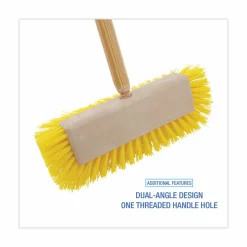 Boardwalk Dual-Surface Scrub Brush, Yellow Polypropylene Bristles, 10" Brush, Plastic Handle