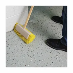 Boardwalk Dual-Surface Scrub Brush, Yellow Polypropylene Bristles, 10" Brush, Plastic Handle