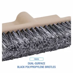 Boardwalk Dual-Surface Vehicle Brush, Black Polypropylene Bristles, 10" Brush, Brown Plastic Handle
