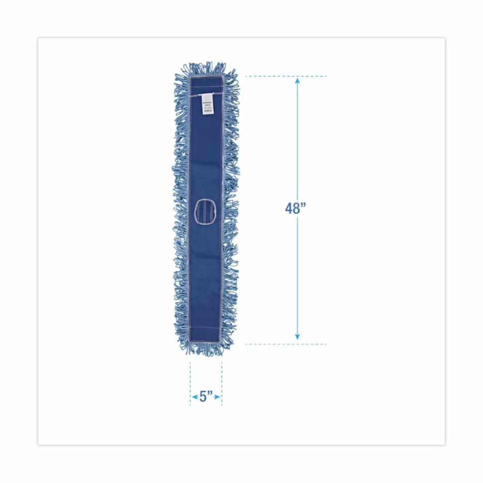 Boardwalk Dust Mop Head, Cotton/Synthetic Blend, 48" x 5", Blue