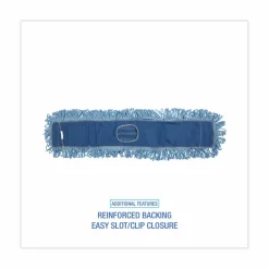 Boardwalk Dust Mop Head, Cotton/Synthetic Blend, 36 x 5, Looped-End, Blue