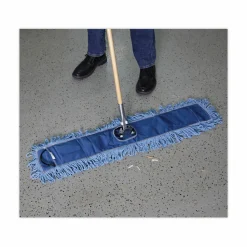Boardwalk Dust Mop Head, Cotton/Synthetic Blend, 36 x 5, Looped-End, Blue