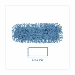Boardwalk Dust Mop Head, Looped-End, Cotton/Synthetic Fibers, 24 x 5, Blue