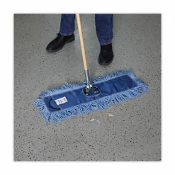 Boardwalk Dust Mop Head, Looped-End, Cotton/Synthetic Fibers, 24 x 5, Blue
