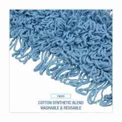 Boardwalk Dust Mop Head, Looped-End, Cotton/Synthetic Fibers, 18 x 5, Blue