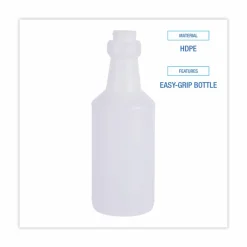 Boardwalk Easy-Grip Plastic Spray Bottle, 16 oz, Clear, 24/Carton