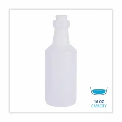 Boardwalk Easy-Grip Plastic Spray Bottle, 16 oz, Clear, 24/Carton