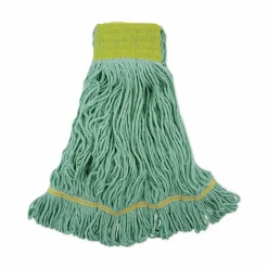 Boardwalk EcoMop Looped-End Mop Head, Recycled Fibers, Large Size, Green, 12/Carton