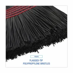 Boardwalk Flagged Tip Poly Bristle Janitor Brooms, 10 x 58.5, Wood Handle, Natural/Black, 12/Carton