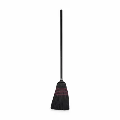 Boardwalk Flagged Tip Poly Bristle Janitor Brooms, 10 x 58.5, Wood Handle, Natural/Black, 12/Carton