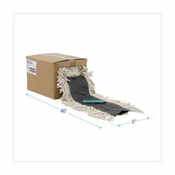 Boardwalk Flash Forty Disposable Dust Mop Heads, Cotton, 5