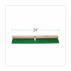 Boardwalk Floor Broom Head, 3" Green Flagged Recycled PET Plastic Bristles, 24" Brush