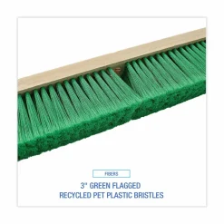 Boardwalk Floor Broom Head, 3" Green Flagged Recycled PET Plastic Bristles, 24" Brush