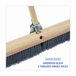 Boardwalk Floor Brush Head, 3" Gray Flagged Polypropylene Bristles, 36" Brush
