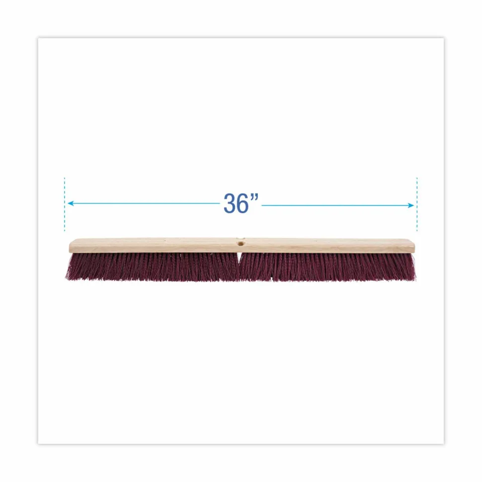 Boardwalk Floor Brush Head, 3.25" Maroon Stiff Polypropylene Bristles, 36" Brush
