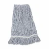 Boardwalk Floor Finish Mop Head, Narrow, Rayon/Polyester, Large, White/Blue Stripes, 12/Carton