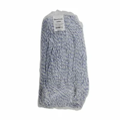 Boardwalk Floor Finish Mop Head, Narrow, Rayon/Polyester, Large, White/Blue Stripes, 12/Carton
