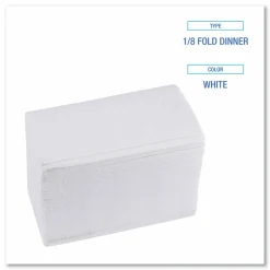 Boardwalk 1/8-Fold Dinner Napkins, 2-Ply, 15 x 17, White, 150/Pack, 20 Packs/Carton